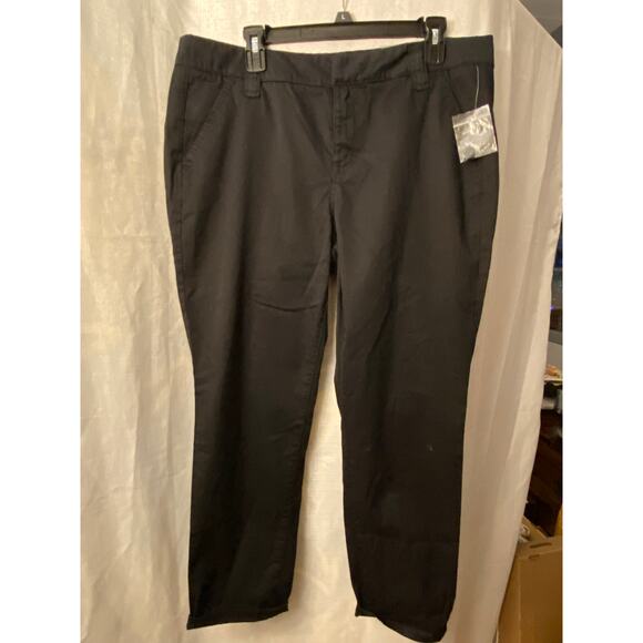NWT JCPenney Boyfriend Chino Crop Black Pants Womens Size 14 - Picture 4 of 12